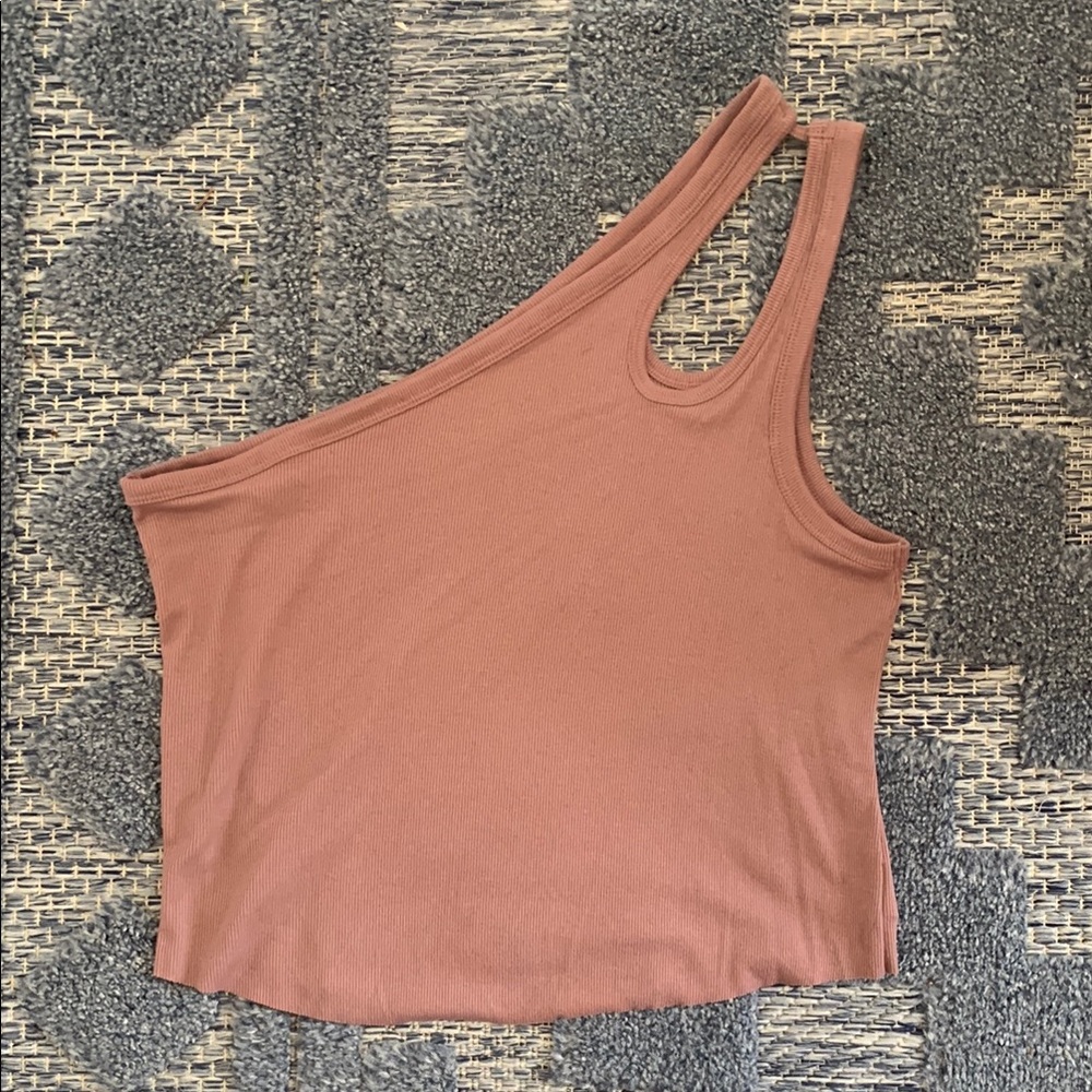 Asymmetrical One-Shoulder Top in Mauve